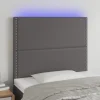 VidaXL Tête De Lit à LED Gris 90x5x118/128 Cm Similicuir Nouvelle Collection 19