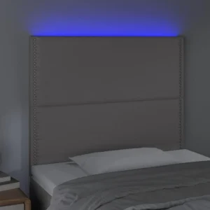 VidaXL Tête De Lit à LED Gris 90x5x118/128 Cm Similicuir Nouvelle Collection 9