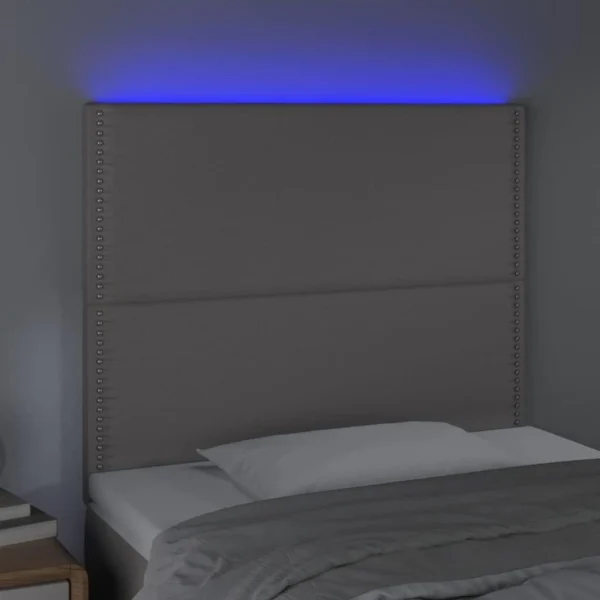 VidaXL Tête De Lit à LED Gris 90x5x118/128 Cm Similicuir Nouvelle Collection 3