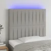 VidaXL Tête De Lit à LED Gris Clair 100x5x118/128 Cm Tissu boutique en ligne 19