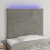 Promotio de vente VidaXL Tête De Lit à LED Gris Clair 100x5x118/128 Cm Velours 14