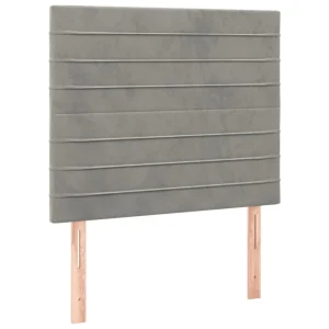 Promotio de vente VidaXL Tête De Lit à LED Gris Clair 100x5x118/128 Cm Velours 11