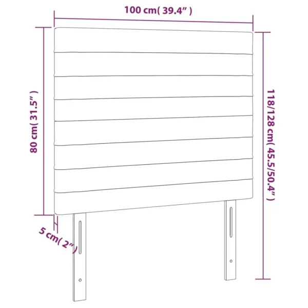 Promotio de vente VidaXL Tête De Lit à LED Gris Clair 100x5x118/128 Cm Velours 6