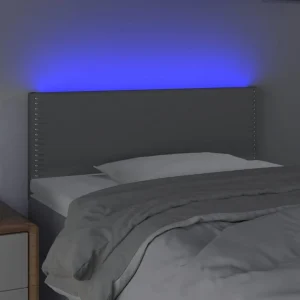 VidaXL Tête De Lit à LED Gris Clair 100x5x78/88 Cm Tissu prix abordable 9