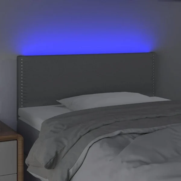 VidaXL Tête De Lit à LED Gris Clair 100x5x78/88 Cm Tissu prix abordable 3