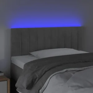 pas cher VidaXL Tête De Lit à LED Gris Clair 100x5x78/88 Cm Velours 9