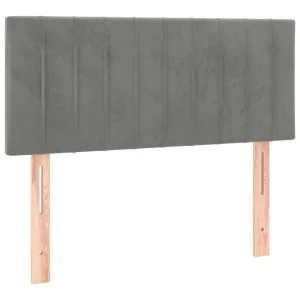 pas cher VidaXL Tête De Lit à LED Gris Clair 100x5x78/88 Cm Velours 11