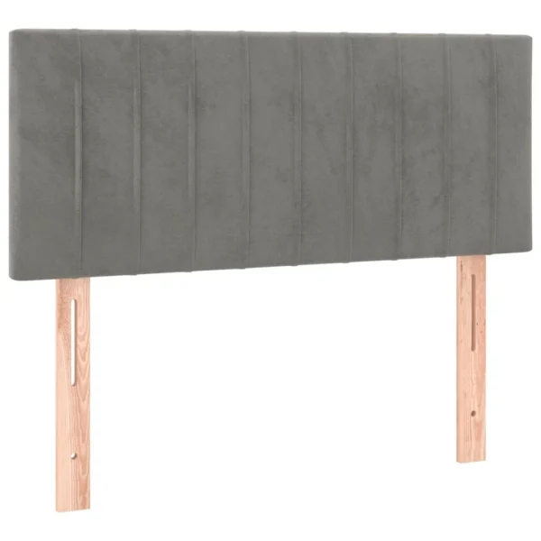 pas cher VidaXL Tête De Lit à LED Gris Clair 100x5x78/88 Cm Velours 4