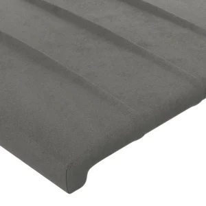 pas cher VidaXL Tête De Lit à LED Gris Clair 100x5x78/88 Cm Velours 13