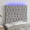 VidaXL Tête De Lit à LED Gris Clair 100x7x118/128 Cm Tissu solde en ligne 17