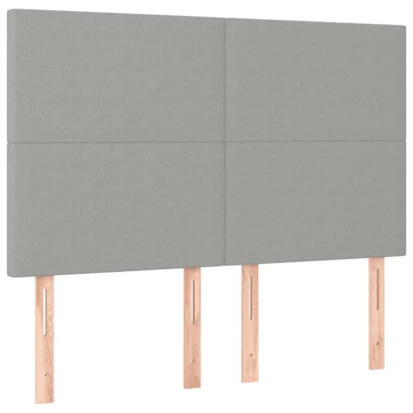 VidaXL Tête De Lit à LED Gris Clair 144x5x118/128 Cm Tissu Meilleur Service 4