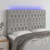 Vente VidaXL Tête De Lit à LED Gris Clair 144x7x118/128 Cm Tissu 17