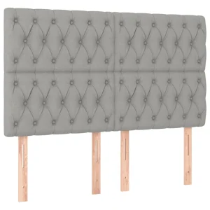Vente VidaXL Tête De Lit à LED Gris Clair 144x7x118/128 Cm Tissu 11