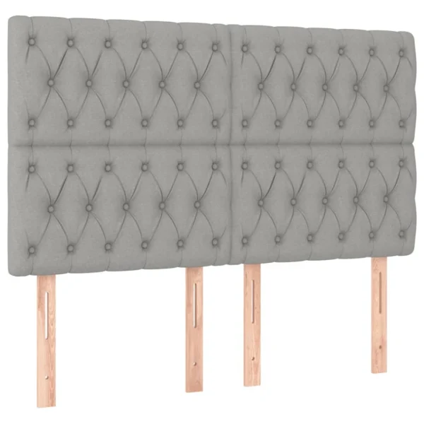 Vente VidaXL Tête De Lit à LED Gris Clair 144x7x118/128 Cm Tissu 4