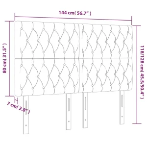 Vente VidaXL Tête De Lit à LED Gris Clair 144x7x118/128 Cm Tissu 15