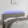vente pas cher en ligne VidaXL Tête De Lit à LED Gris Clair 144x7x78/88 Cm Velours 14