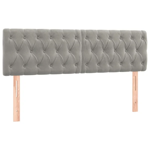 vente pas cher en ligne VidaXL Tête De Lit à LED Gris Clair 144x7x78/88 Cm Velours 4