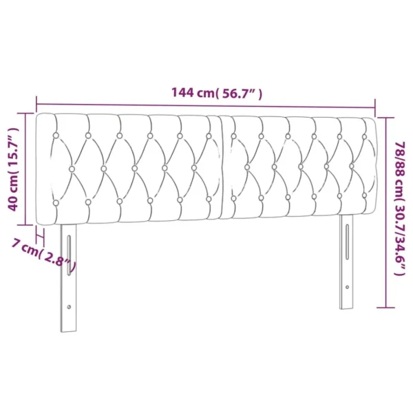 vente pas cher en ligne VidaXL Tête De Lit à LED Gris Clair 144x7x78/88 Cm Velours 6