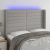 prix pas cher VidaXL Tête De Lit à LED Gris Clair 147x16x118/128 Cm Tissu 19