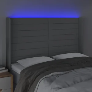 prix pas cher VidaXL Tête De Lit à LED Gris Clair 147x16x118/128 Cm Tissu 11