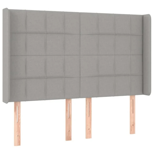 achat pas cher VidaXL Tête De Lit à LED Gris Clair 147x16x118/128 Cm Tissu 3