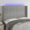 grossiste en ligne VidaXL Tête De Lit à LED Gris Clair 147x16x118/128 Cm Tissu 17