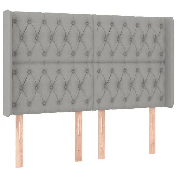 boutique en ligne france VidaXL Tête De Lit à LED Gris Clair 147x16x118/128 Cm Tissu 3