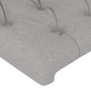 boutique en ligne france VidaXL Tête De Lit à LED Gris Clair 147x16x118/128 Cm Tissu 13
