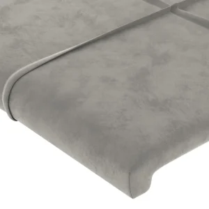 Boutique VidaXL Tête De Lit à LED Gris Clair 147x16x78/88 Cm Velours 13
