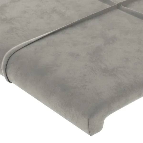 Boutique VidaXL Tête De Lit à LED Gris Clair 147x16x78/88 Cm Velours 5