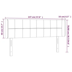 Boutique VidaXL Tête De Lit à LED Gris Clair 147x16x78/88 Cm Velours 15