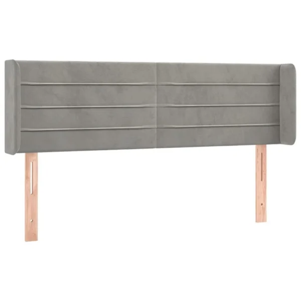 grande surprise VidaXL Tête De Lit à LED Gris Clair 147x16x78/88 Cm Velours 3
