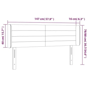 grande surprise VidaXL Tête De Lit à LED Gris Clair 147x16x78/88 Cm Velours 15