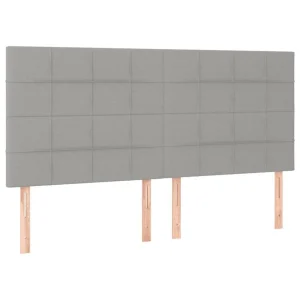 nouvelle saison VidaXL Tête De Lit à LED Gris Clair 160x5x118/128 Cm Tissu 11