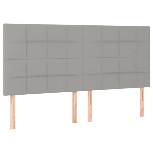 nouvelle saison VidaXL Tête De Lit à LED Gris Clair 160x5x118/128 Cm Tissu 4