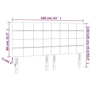 nouvelle saison VidaXL Tête De Lit à LED Gris Clair 160x5x118/128 Cm Tissu 15