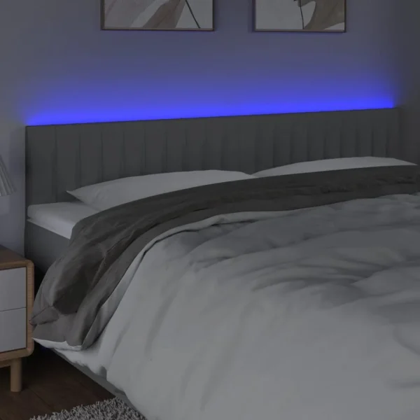 VidaXL Tête De Lit à LED Gris Clair 160x5x78/88 Cm Tissu achetez 3