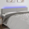 VidaXL Tête De Lit à LED Gris Clair 180x5x78/88 Cm Tissu Neuve avec étiquette 14