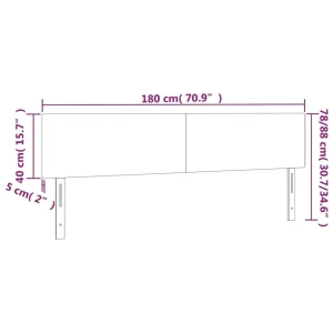 VidaXL Tête De Lit à LED Gris Clair 180x5x78/88 Cm Tissu Neuve avec étiquette 15
