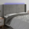 outlet soldes VidaXL Tête De Lit à LED Gris Clair 183x16x118/128 Cm Velours 19