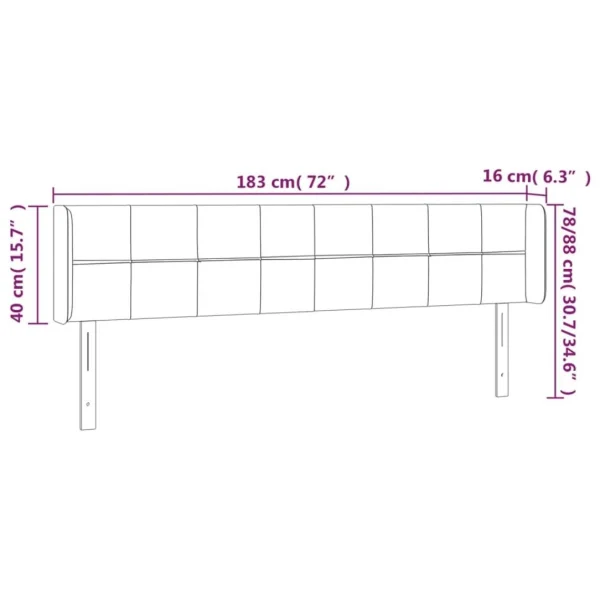 VidaXL Tête De Lit à LED Gris Clair 183x16x78/88 Cm Tissu Large choix en ligne 6
