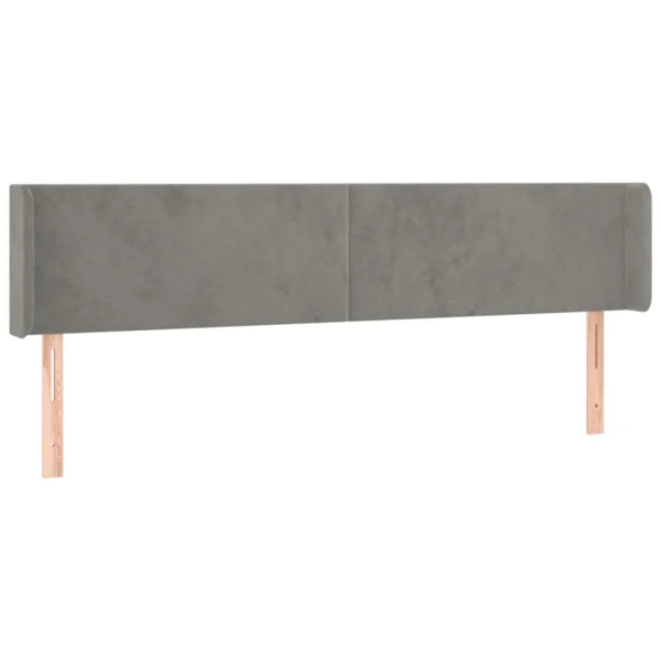 site en ligne VidaXL Tête De Lit à LED Gris Clair 183x16x78/88 Cm Velours 3