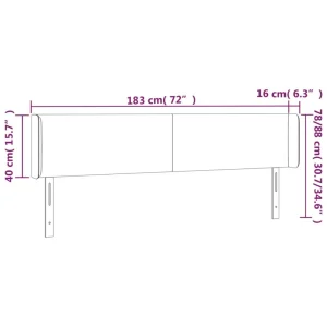 site en ligne VidaXL Tête De Lit à LED Gris Clair 183x16x78/88 Cm Velours 15
