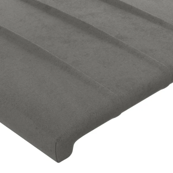 VidaXL Tête De Lit à LED Gris Clair 200x5x118/128 Cm Velours Authenticité garantie 5