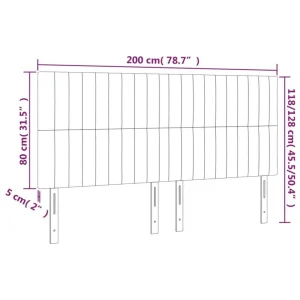 VidaXL Tête De Lit à LED Gris Clair 200x5x118/128 Cm Velours Authenticité garantie 15