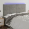 VidaXL Tête De Lit à LED Gris Clair 200x5x118/128 Cm Velours magasin en ligne france 19