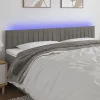 VidaXL Tête De Lit à LED Gris Clair 200x5x78/88 Cm Velours REMISE 19