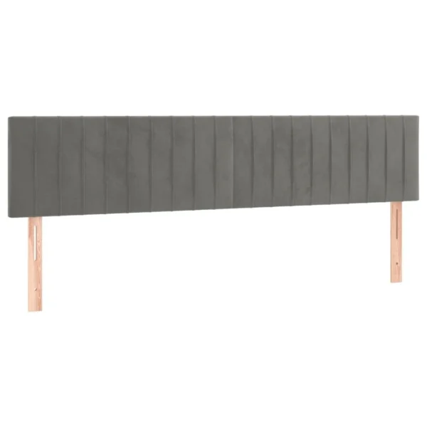 VidaXL Tête De Lit à LED Gris Clair 200x5x78/88 Cm Velours REMISE 4