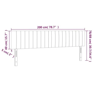 VidaXL Tête De Lit à LED Gris Clair 200x5x78/88 Cm Velours REMISE 15
