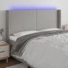 Promotio de vente VidaXL Tête De Lit à LED Gris Clair 203x16x118/128 Cm Tissu 19